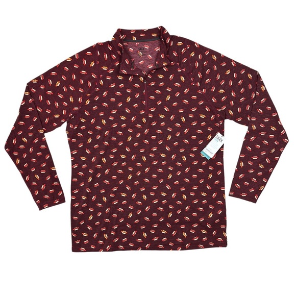 SAXX Viewfinder 1/2 Zip Merino Wool Base Layer Men’s Long Sleeve XL Hot Dog - Picture 2 of 9